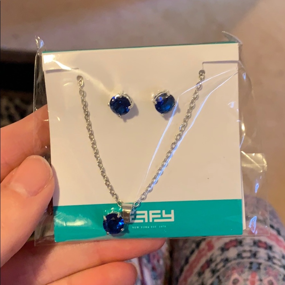 Effy earrings and pendant necklace